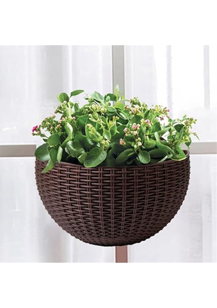 Koyu Yeşil Büyük Avrupa Tarzı Taklit Rattan Duvara Monte Yarım Daire Saksı Tembel Saksı (Yurt Dışından) fırsatları
