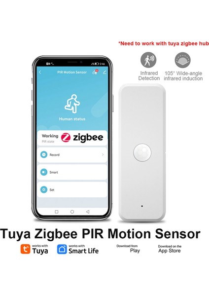 Zigbee Hareket Sensörü Akıllı Hareket Dedektörü Ev Güvenliği Için Kablosuz Hareket Sensörü Uygulaması Uzaktan Izleme (Yurt Dışından) modelleri