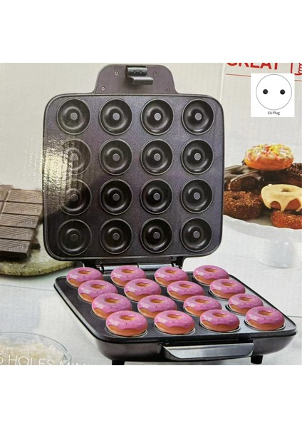 Mini Donut Makinesi, Mini Krep Yapma Makinesi, 16 Mini Donut Pişirin, Yapışmaz Yüzey, Kahvaltılık Kek, Ab Fişi (Yurt Dışından) indirimleri