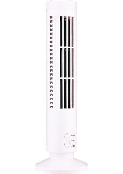 Yeni USB Kule Fanı Kanatsız Fan Kule Elektrikli Fan Mini Dikey Klima, Kanatsız Ayaklı Fan Beyaz (Yurt Dışından)