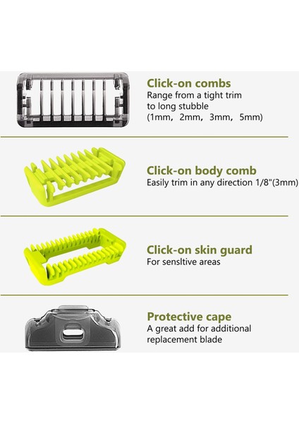 Philips Norelco One Blade QP2520 QP2530 QP2630 QP2620 QP2510 Kılavuz Tarak 1/2/3/5mm Sakal Düzeltici Koruyucularının Yedek Parçası (Yurt Dışından) indirimleri