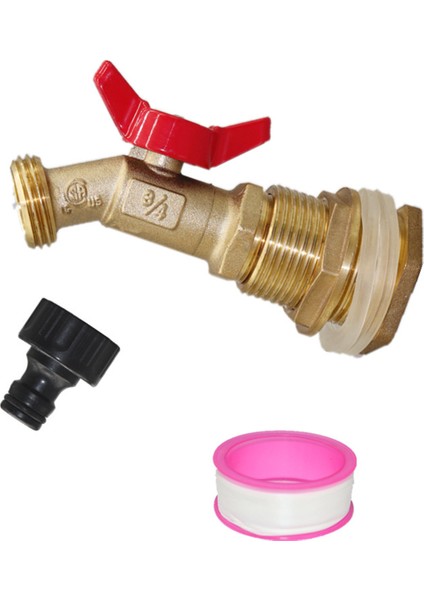 Açık Hava Bahçe Hortumu Musluğu Küresel Vana Hortum Musluğu Kapatma Vanası 3/4 Inç Erkek Npt x 3/4 Inç Erkek Ght Dişli Musluk (Yurt Dışından)