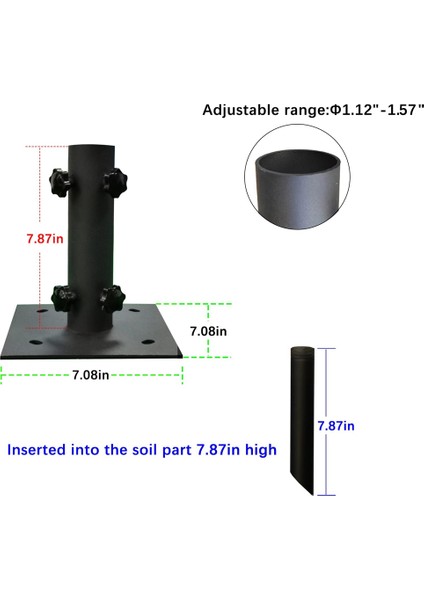 Adet Çok Fonksiyonlu Bahçe Şemsiyesi Standı, Zemin Çivisi Sabitlemeli Çim Tasarımı, Kolay Taşınabilir, Masa Şemsiye Tabanı (Yurt Dışından) modelleri