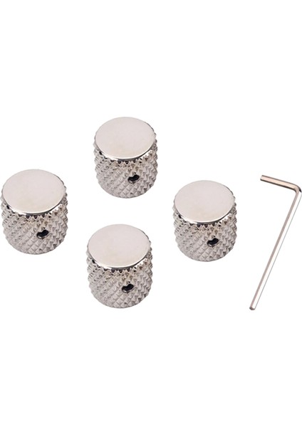 Gümüş 4 Paket Hacim Kontrol Düğmesi Tonu Düğmesi Düz Kontrol Topçusu Gitar Kontrol Knob Gitar Pedal Düğmesi (Yurt Dışından)