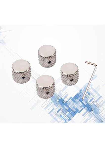 Gümüş 4 Paket Hacim Kontrol Düğmesi Tonu Düğmesi Düz Kontrol Topçusu Gitar Kontrol Knob Gitar Pedal Düğmesi (Yurt Dışından) fırsatları