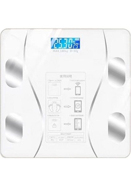 Etkili Kilo Yönetimi Için Vücut Yağ Ölçer Ultra Hassas Ev Tartım Ölçeği Beyaz (Yurt Dışından)