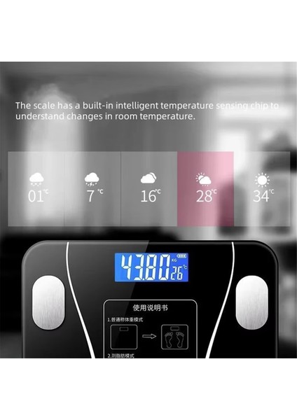 Etkili Kilo Yönetimi Için Vücut Yağ Ölçer Ultra Hassas Ev Tartım Ölçeği Beyaz (Yurt Dışından) fiyatları