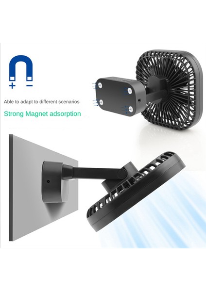 90° Katlanır Vantilatör 5000MAH Pil USB Zamanlama Soğutma Fanı Hava Sirkülatörleri Mıknatıs Emilimi Sessiz 3 Hızlı Güçlü Rüzgar (Yurt Dışından) modelleri