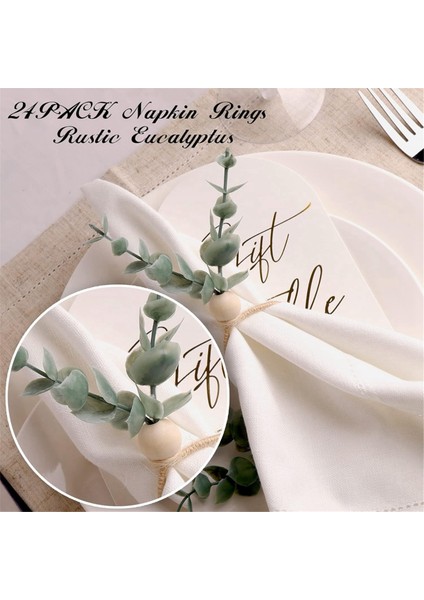 Noel Çiçekli Peçete Halkaları 24'lü Set Rustik Okaliptüs Peçete Halkası Tutucuları Bahar Paskalya Peçete Halkası Tutucuları (Yurt Dışından) modelleri