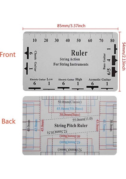 Mesafe Cetvel Seti Gitar Ölçüm Cetvel Metal Elektro Gitar Cetvel Paslanmaz Çelik Gitar Boyun Cetvel (Yurt Dışından) fırsatları