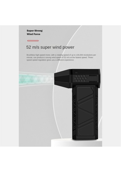 Violent Turbo Fan 130000 Rpm El Tipi Fırçasız Motor Üç Hızlı Ayarlı Endüstriyel Kanal Fanı Violent Üfleyici Siyah (Yurt Dışından) fiyatları