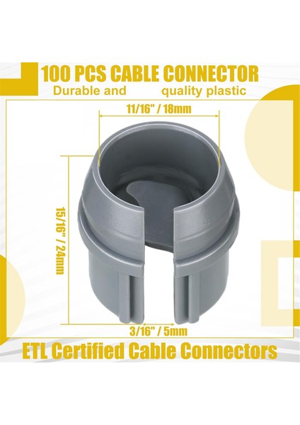 100 Adet Metal Olmayan Kablo Konnektörleri Kablo Sabitleme Tokası, 14/2-10/3 Awg Kablolama Için Çıtçıtlı Montaj, (1/2 Inç) (Yurt Dışından) fırsatları