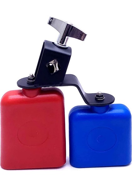 Reçel Blok Müzikal Perküsyon Enstrümanı Latin Davul Enstrümanı Perküsyon Müzikal (Kırmızı-Mavi) Için Çift Monte Çan (Yurt Dışından)