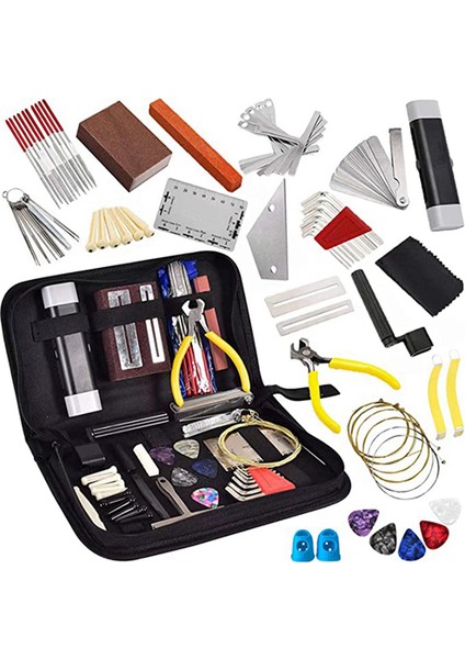 77 Parça Gitar Bakım Kiti Onarım Aracı Tote Çanta Akustik Gitar, Elektro Gitar, Dize Enstrümanlar (Yurt Dışından)
