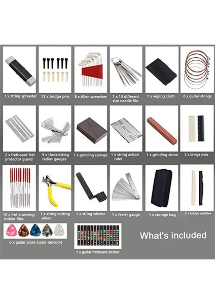 77 Parça Gitar Bakım Kiti Onarım Aracı Tote Çanta Akustik Gitar, Elektro Gitar, Dize Enstrümanlar (Yurt Dışından) fiyatları