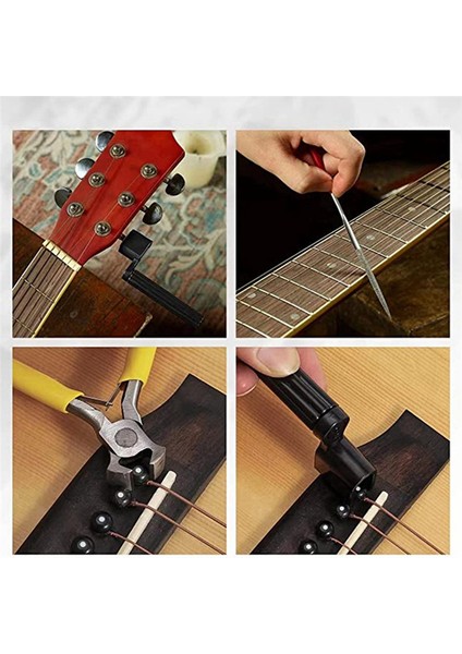 77 Parça Gitar Bakım Kiti Onarım Aracı Tote Çanta Akustik Gitar, Elektro Gitar, Dize Enstrümanlar (Yurt Dışından) modelleri