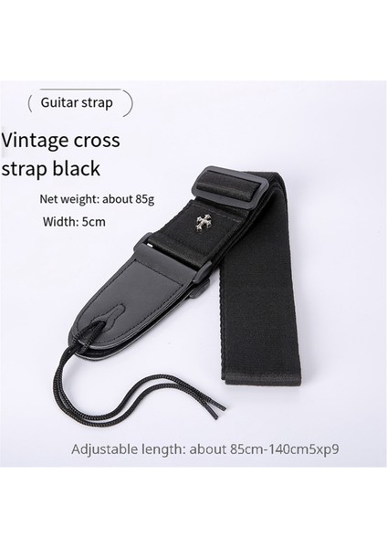 Siyah Gitar Askısı Folk Akustik Gitar Elektro Gitar Elektrik Bas Ukulele Kayışı (Yurt Dışından)