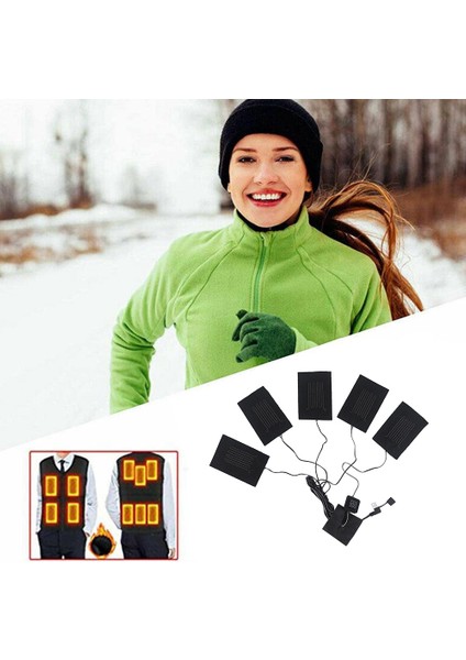 Yelek Ceket Için 3 Kademeli Ayarlanabilir Sıcaklıklı USB Giysi Isıtıcı Ped Elektrikli Isıtmalı Çarşaf Isıtıcı Ped 5'i 1 Arada (Yurt Dışından) fırsatları