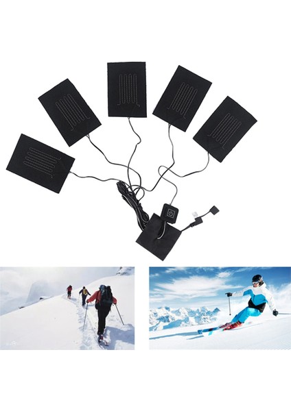 Yelek Ceket Için 3 Kademeli Ayarlanabilir Sıcaklıklı USB Giysi Isıtıcı Ped Elektrikli Isıtmalı Çarşaf Isıtıcı Ped 5'i 1 Arada (Yurt Dışından) indirimleri