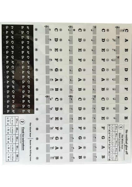 Siyah Beyaz Piyano Klavye Çıkartmaları, Cesur Harf Piyano Çıkartmaları, Çocukların Piyano Öğrenmesi Için Çok Uygun (Yurt Dışından)