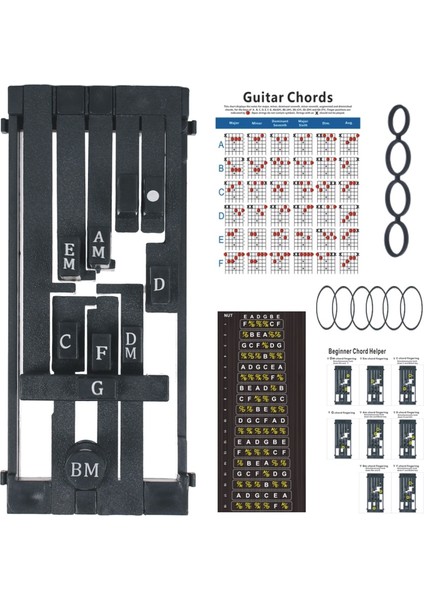 Gitar Akor Trainer Akor Öğrenme Sistemi Yeni Başlayanlar Için Singing Aid Aid Aracı Ölçeği Yardımcısı Siyah (Yurt Dışından)