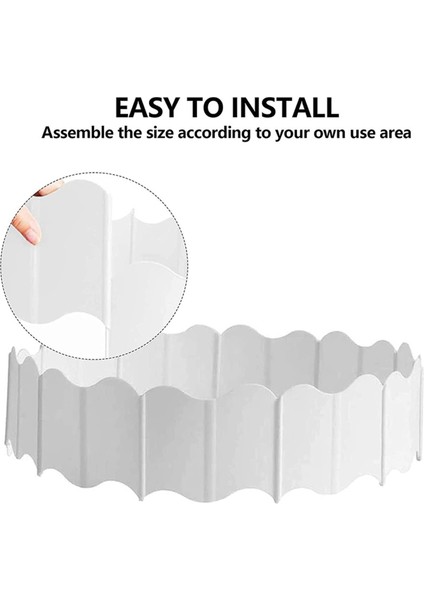 20 Adet Plastik Bahçe Kenar Çiti, Kendin Yap Dekoratif Çiçek Yatağı ve Çim Bahçe Bordürü, Kenar Bordürü, Bitki Palisadı Beyaz (Yurt Dışından) indirimleri