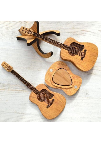 Stand Saklama Kutusu, Gitarist Müzik Hediyesi ile Ahşap Taşınabilir Gitar Seçme Ekran Kutusu (Yurt Dışından) fiyatları