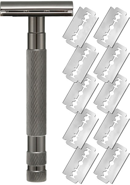 Paslanmaz Çelik Çift Taraflı Bıçaklı Dayanıklı Değiştirilebilir Yeniden Kullanılabilir Güvenlik Tıraş Bıçakları, B (Yurt Dışından)