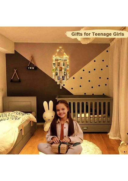 Duvara Asılan Fotoğraf Sergileme Duvar Dekoru, Duvara Asılan Boho Oda Yatak Odası Dekoru, Lamba Klipsli Fotoğraf Çerçevesi Kolaj Panosu (Yurt Dışından) indirimleri