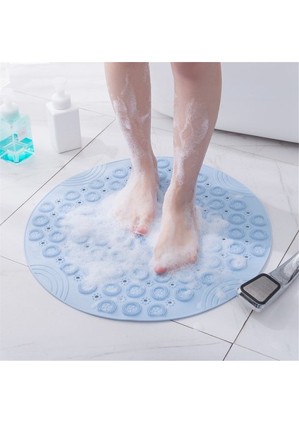 Yuvarlak Kaymaz Duş Matı Güçlü Emişli Banyo Paspasları, Drenaj Delikleri ve Yükseltilmiş Masaj Döngüsü Ile, D (Yurt Dışından) indirimleri