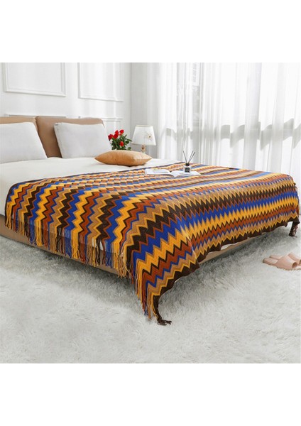 Boho Örgü Battaniyeler, Süper Yumuşak Rahat Kanepe Dekoratif Battaniyeler, Yatak, Kanepe, Dış Mekan Battaniyesi 127X172 cm (Yurt Dışından) indirimleri