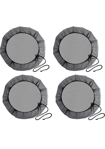 Yağmur Fıçıları Için Ağ Örtüsü, Düşen Yaprak Artıklarını Korumak Için Büzgülü 4 Parça Yağmur Fıçıları Için Ağ Örtüsü (Yurt Dışından)