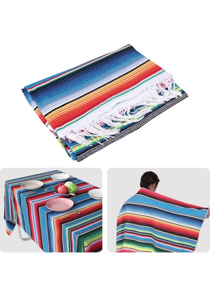 Meksika Battaniyesi Sarape Piknik Halısı Masa Örtüsü Hot Rod Yoga Partisi Için, 150X215CM (Yurt Dışından)