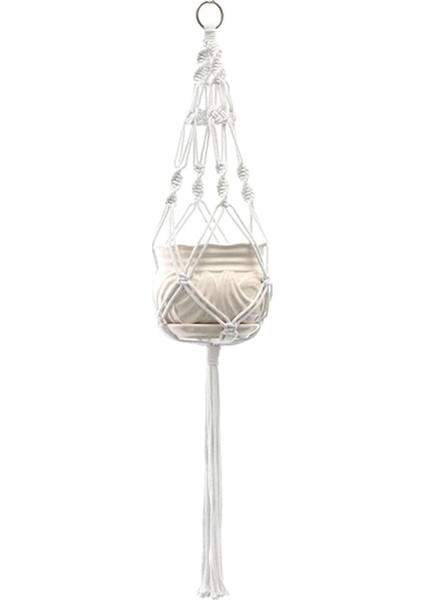 El Yapımı Makrome Bitki Askısı Sepet Çiçek Saksısı Balkon Askı Dekorasyonu Düğümlü Kaldırma Halatı Ev Bahçe Dekoru (Yurt Dışından) indirimleri