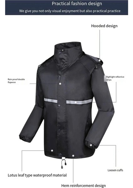 Erkek Yağmurluk Seti Yağmur Geçirmez Maske Yağmurluk Açık Hava Çalışma Yürüyüş Bisiklet Balıkçılık Yağmurluk Fırtınaya Dayanıklı Poncho Yağmurluk, Xl (Yurt Dışından) fiyatları