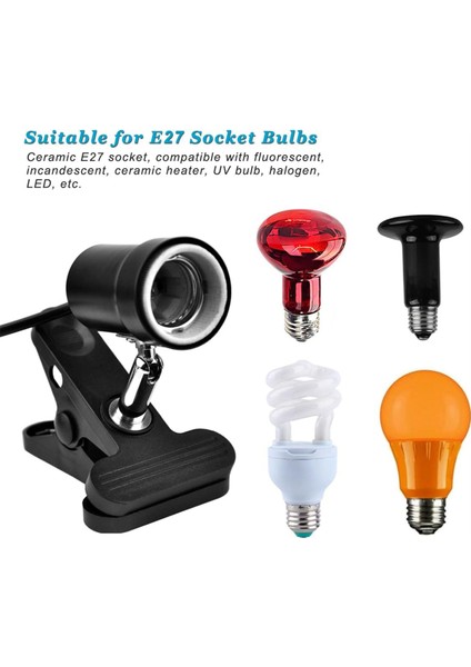 50W Ampullü Sürüngen Isıtma Lambası, Güneş Işığını Simüle Eden Spot Işığı, Kaplumbağa ve Kertenkele Için Isıtma Lambası, Abd Fişi (Yurt Dışından) fırsatları