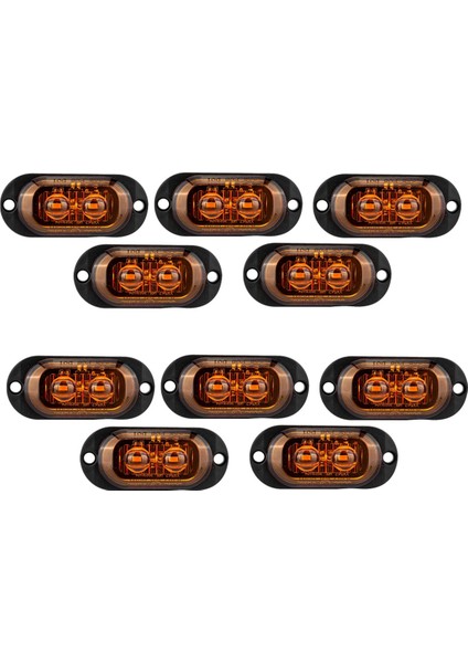 10pcs 12V-24V 2LED ARAÇ İSİSAN IŞIKLAR Dönüş sinyal Işıkları Gösterge Işıkları Römorklar için Arka Havalı Kamyonlar Sarı (Yurt Dışından)