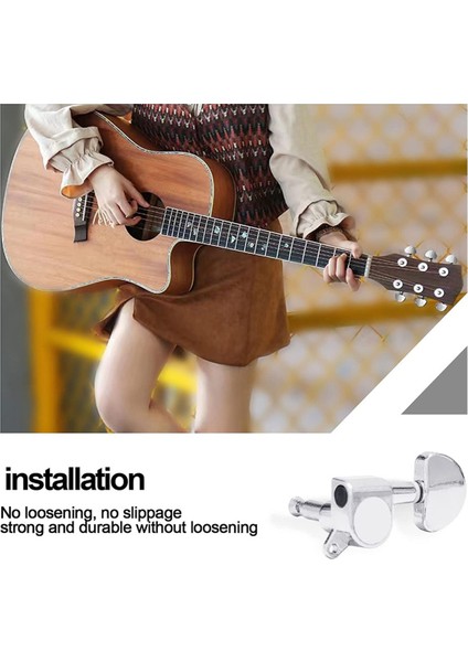 12PCS/2SET Elektro Gitar Makinesi Kafaları Metal Tunerler Mini Oval Tuner St Tl Tele Ayar Mandalları Siyah Gümüş (Yurt Dışından) indirimleri