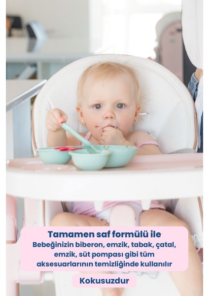 Bebek Biberon ve Beslenme Gereçleri Temizleyici 4 x 500 ml | Bitkisel Sabun Bazlı | Hipoalerjenik indirimleri