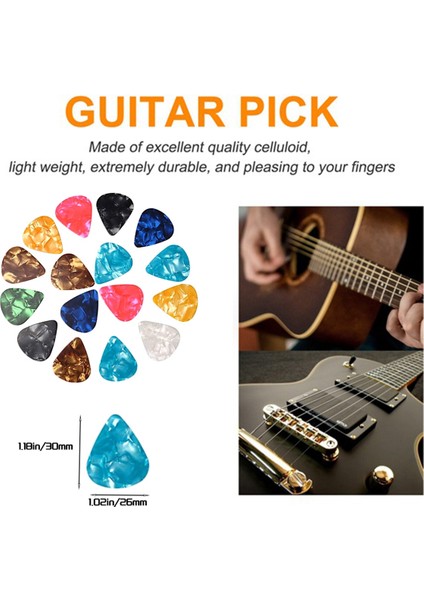 100PCS Gitar Seçimleri, 0.46MM Kalınlıkta Selüloid Gitar Toplama Bas, Akustik Gitar 30X26MM (Yurt Dışından)