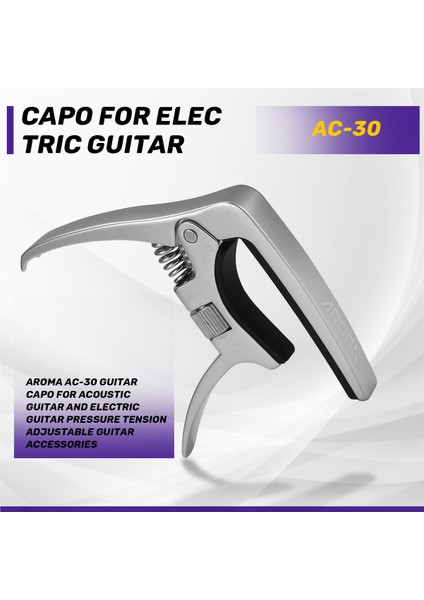 Aroma Ac-30 Akustik Gitar ve Elektro Gitar Basınç Gerilimi Ayarlanabilir Gitar Aksesuarları Için Gitar Capo (Yurt Dışından) fırsatları