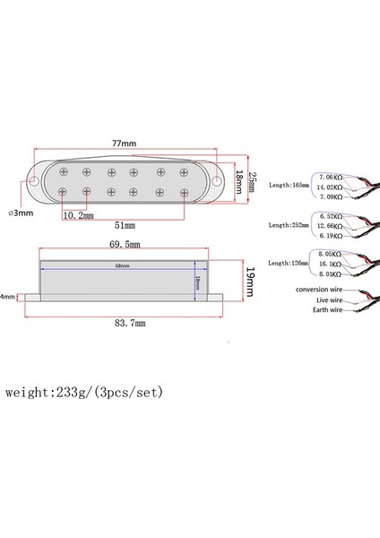 3pcs Alnico V Stratocaster Elektro Gitar Değiştirme Için Tek Boyunca Humbuckers Boyun/orta/köprü Kamışları (Yurt Dışından) fırsatları