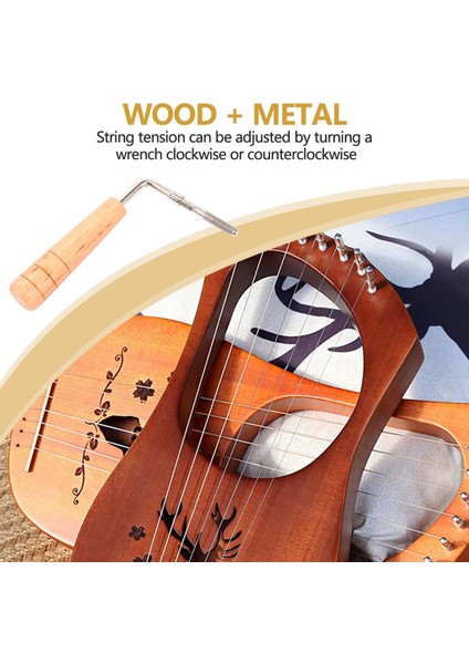 7 Adet Lir Arp Dizeleri ve Diğer Ilkel Telli Enstrümanlar Için L-Şekil Ayarlama Anahtarı ile Ayar Pimleri (Yurt Dışından) indirimleri