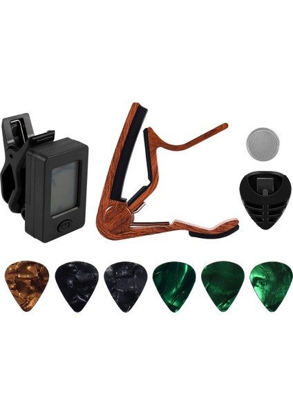 Gitar Capo Tuner Ukulele Violin Için Uygun Elektrikli Bass Akustik Gitar Sicks ve Pick Tutucu Gitar Aksesuarları (Yurt Dışından) fiyatları