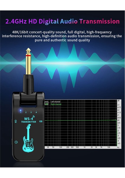 Yeni 2.4g Guitar Kablosuz Alıcı -Veren Elektrikli Blow Piles Ses Iletim Alıcı -Iletici 8 Kanal Süre 10 Saat A (Yurt Dışından) indirimleri