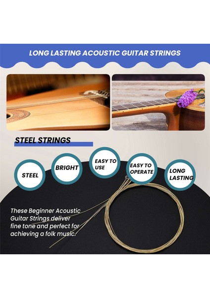 6 Adet Çelik Dizeleri Akustik Gitar Için Yedek Yeni Gümüş+Pirinç (Yurt Dışından) indirimleri