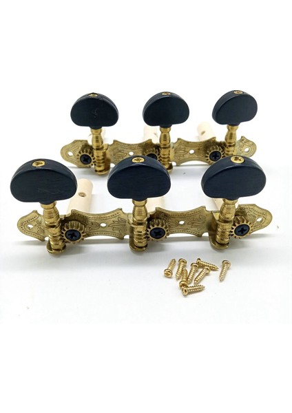 Sol Sağ Klasik Gitar Ipi Ayarlama Mandalları Makine Kafaları Tuner Tuşları 3L3R Profesyonel Gitar Aksesuarları, Siyah (Yurt Dışından)