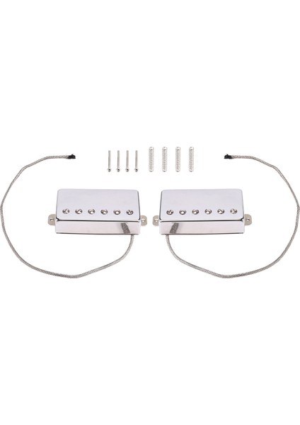 Alnico 5 Lp Gitar Boyun ve Köprü Pikapları Için 2pcs Humbucker Pickup 4-Kabuller Gitar Parçaları (Chrome Nb Seti) (Yurt Dışından)