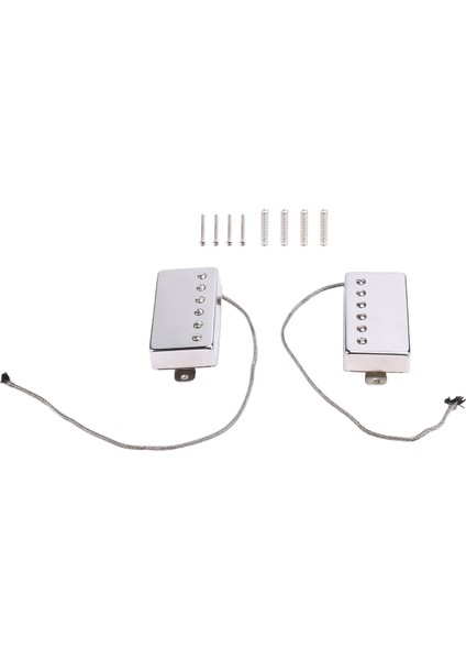 Alnico 5 Lp Gitar Boyun ve Köprü Pikapları Için 2pcs Humbucker Pickup 4-Kabuller Gitar Parçaları (Chrome Nb Seti) (Yurt Dışından) fiyatları