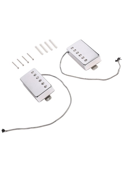 Alnico 5 Lp Gitar Boyun ve Köprü Pikapları Için 2pcs Humbucker Pickup 4-Kabuller Gitar Parçaları (Chrome Nb Seti) (Yurt Dışından) modelleri